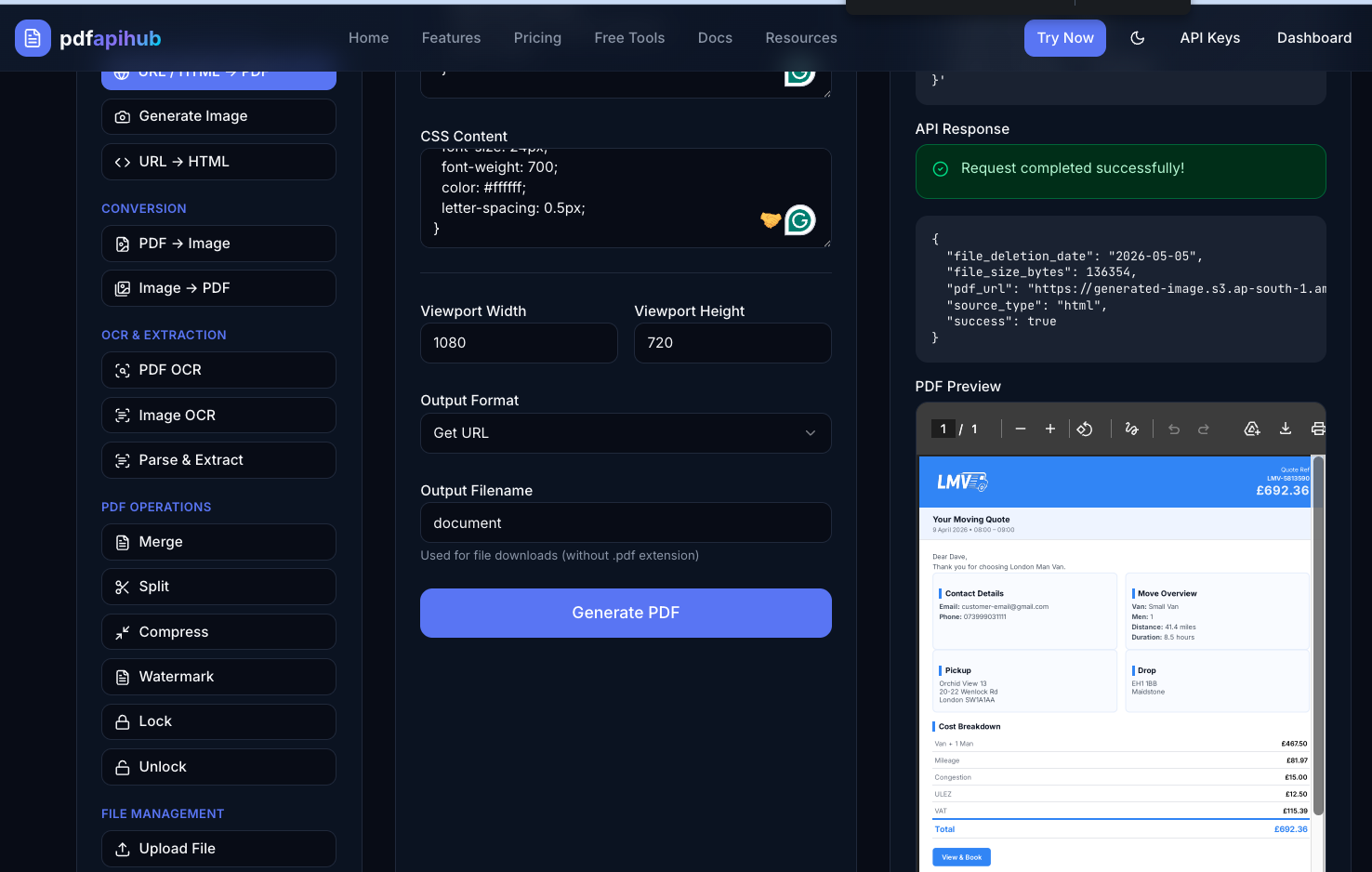 Logistics / Moving Quote